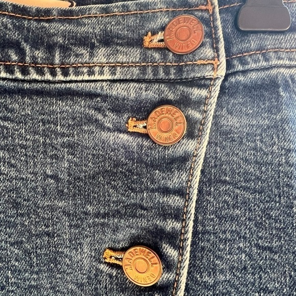 Madewell Asymmetrical Button Jean Skirt 26 - Picture 6 of 8